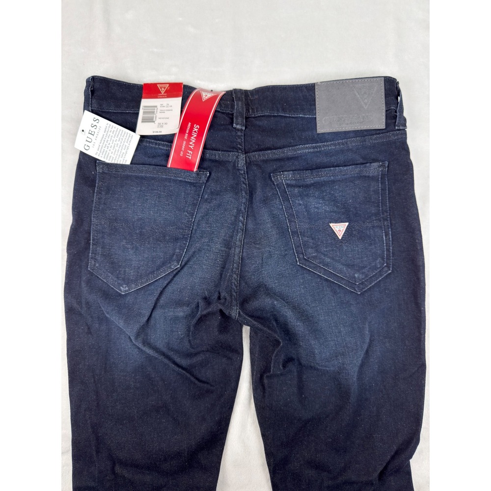Guess Mens Miami Keystone Blue Skinny Fit Jeans‎ Dark Wash Stretch 32x32 New